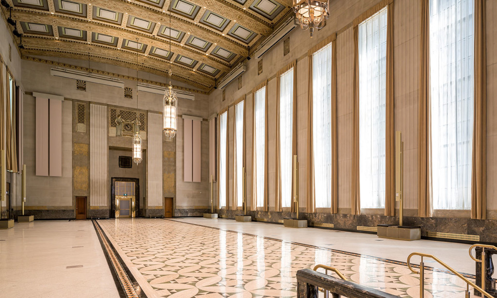 Main Hall looking north with the Spark Street stair at the bottom right (Doublespace)